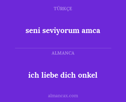ich liebe dich onkel - seni seviyorum amca