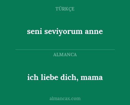 ich liebe dich, mama - seni seviyorum anne