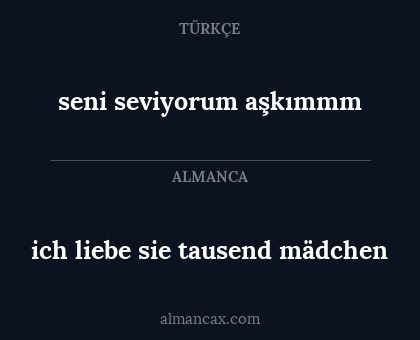 ich liebe sie tausend mädchen - seni seviyorum aşkımmm