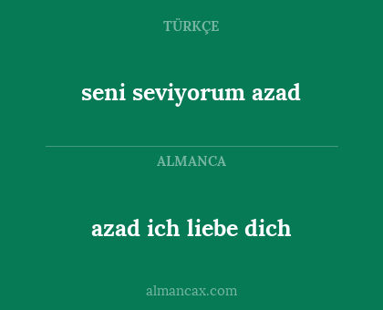 seni seviyorum azad - azad ich liebe dich