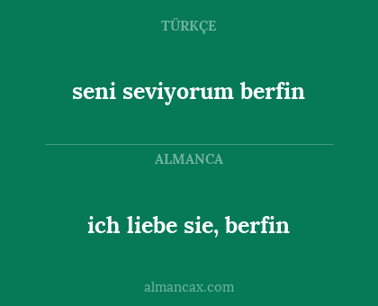 ich liebe sie, berfin - seni seviyorum berfin