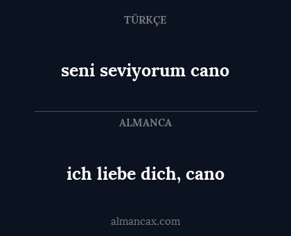 seni seviyorum cano - ich liebe dich, cano