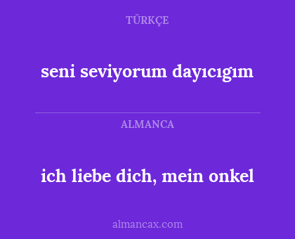 seni seviyorum dayıcıgım - ich liebe dich, mein onkel