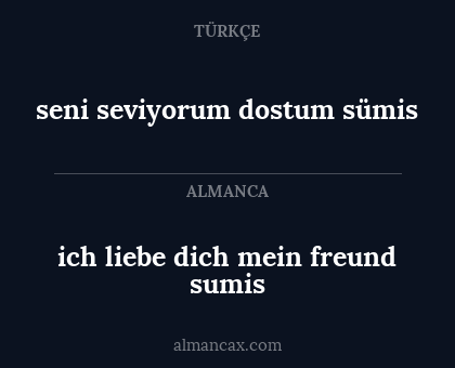 ich liebe dich mein freund sumis - seni seviyorum dostum sümis