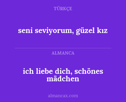 seni seviyorum, güzel kız - ich liebe dich, schönes mädchen