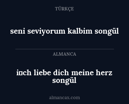 i̇ch liebe dich meine herz songül - seni seviyorum kalbim songül