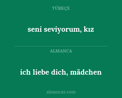 ich liebe dich, mädchen - seni seviyorum, kız