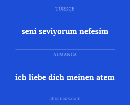 seni seviyorum nefesim - ich liebe dich meinen atem