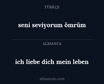 seni seviyorum ömrüm - ich liebe dich mein leben