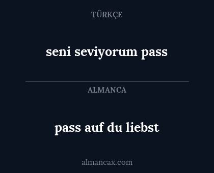 seni seviyorum pass - pass auf du liebst