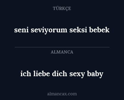 seni seviyorum seksi bebek - ich liebe dich sexy baby