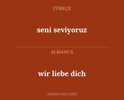 seni seviyoruz - wir liebe dich