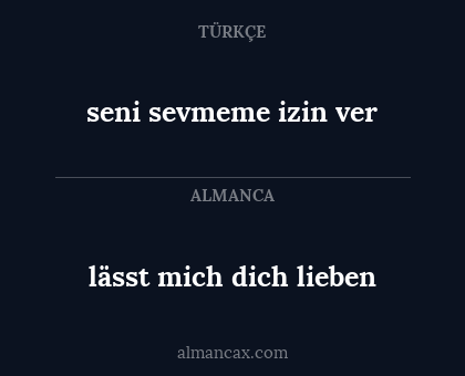 seni sevmeme izin ver - lässt mich dich lieben