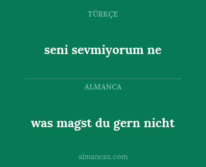 was magst du gern nicht - seni sevmiyorum ne