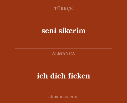 seni sikerim - ich dich ficken