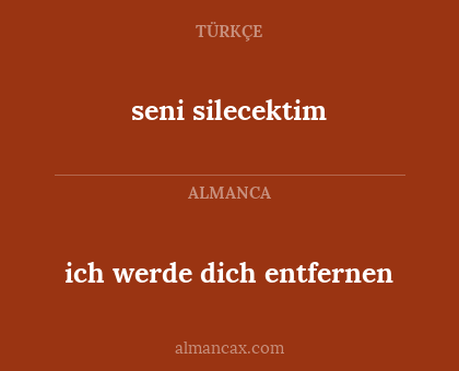 seni silecektim - ich werde dich entfernen