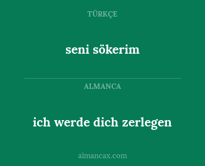 seni sökerim - ich werde dich zerlegen