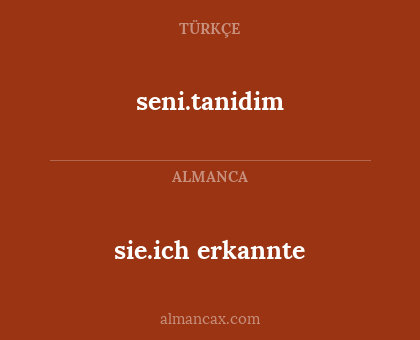 sie.ich erkannte - seni.tanidim