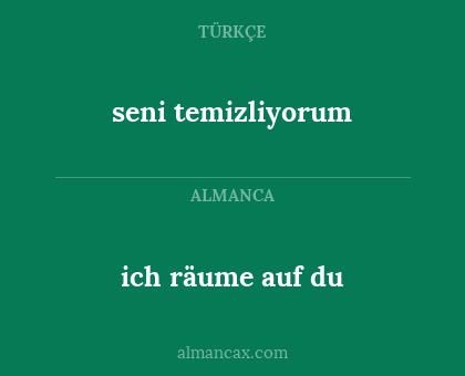 ich räume auf du - seni temizliyorum