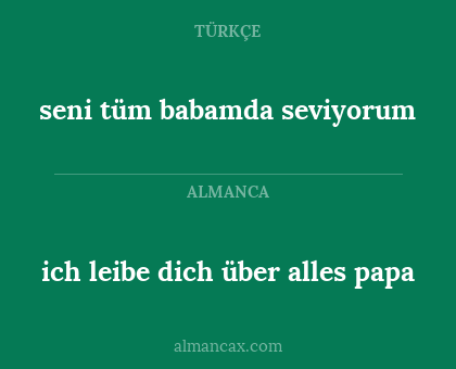 seni tüm babamda seviyorum - ich leibe dich über alles papa