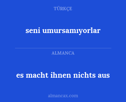 seni umursamıyorlar - es macht ihnen nichts aus