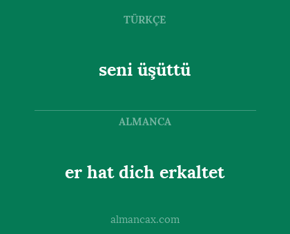 seni üşüttü - er hat dich erkaltet