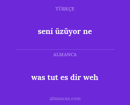 was tut es dir weh - seni üzüyor ne