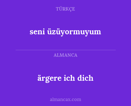 ärgere ich dich - seni üzüyormuyum