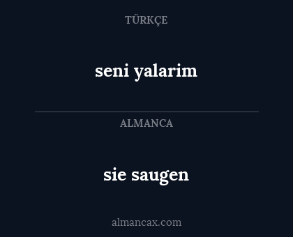 seni yalarim - sie saugen