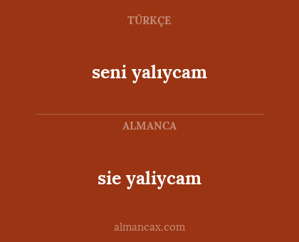 sie yaliycam - seni yalıycam