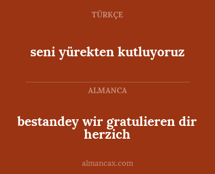 bestandey wir gratulieren dir herzich - seni yürekten kutluyoruz