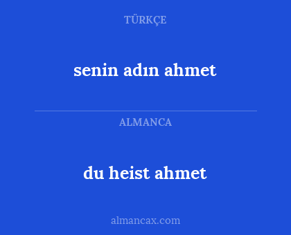 du heist ahmet - senin adın ahmet
