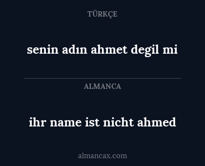 senin adın ahmet degil mi - ihr name ist nicht ahmed