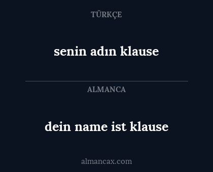 dein name ist klause - senin adın klause