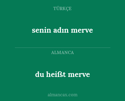 senin adın merve - du heißt merve