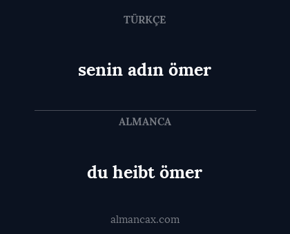 du heibt ömer - senin adın ömer