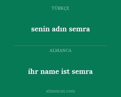 ihr name ist semra - senin adın semra