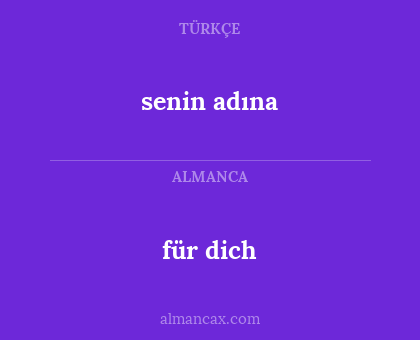 für dich - senin adına