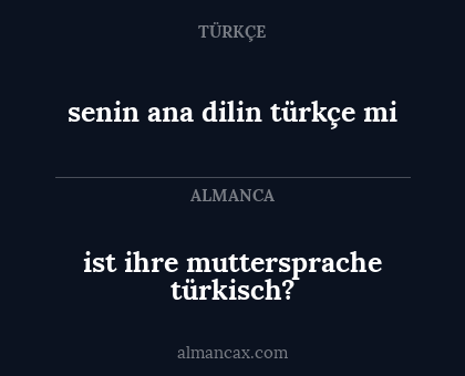 ist ihre muttersprache türkisch? - senin ana dilin türkçe mi