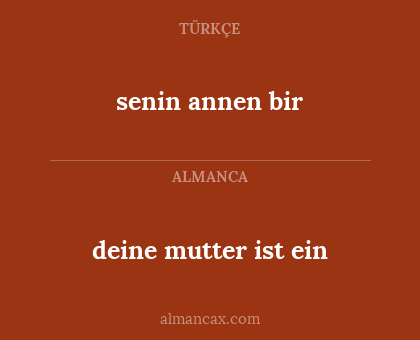 deine mutter ist ein - senin annen bir
