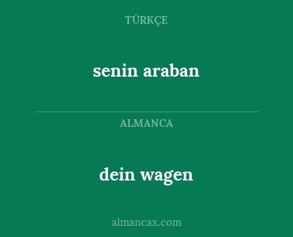 dein wagen - senin araban