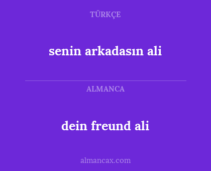 dein freund ali - senin arkadasın ali