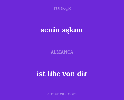 senin aşkım - ist libe von dir