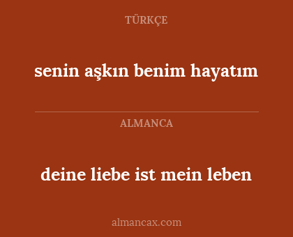 deine liebe ist mein leben - senin aşkın benim hayatım