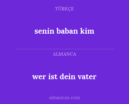 senin baban kim - wer ist dein vater