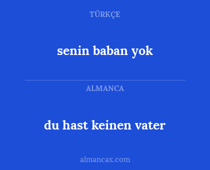 senin baban yok - du hast keinen vater