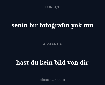 senin bir fotoğrafın yok mu - hast du kein bild von dir