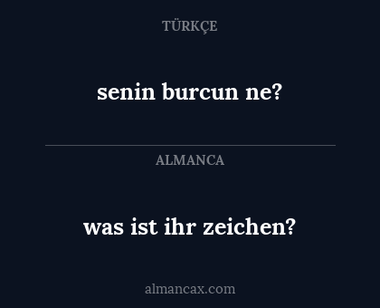 senin burcun ne? - was ist ihr zeichen?