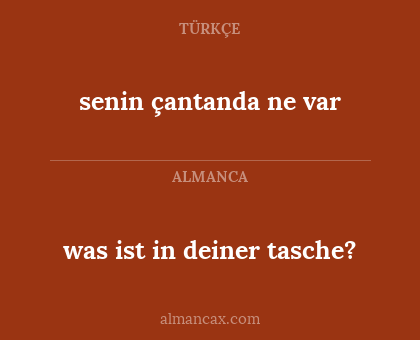 was ist in deiner tasche? - senin çantanda ne var