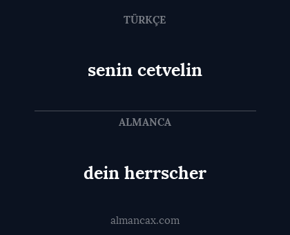 dein herrscher - senin cetvelin